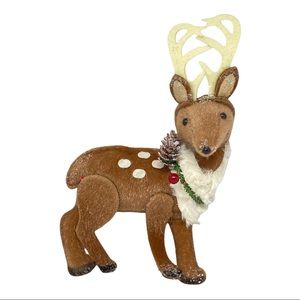 Holiday Lane Santa’s Favorites Fabric Reindeer Ornamnet